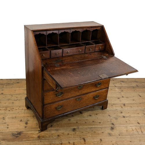 fig 1. Antique Georgian Oak Bureau with Fall Front