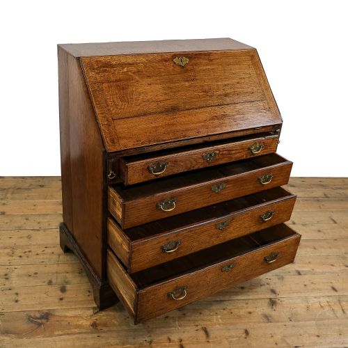 fig 2. Antique Georgian Oak Bureau with Fall Front