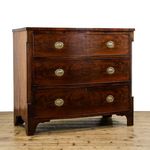 Antique 19th Century Mahogany Bow Front Chest of Drawers