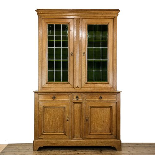Large Oak Glazed Cupboard