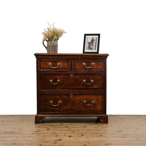 fig 1. Small Antique Georgian Oak Chest of Drawers