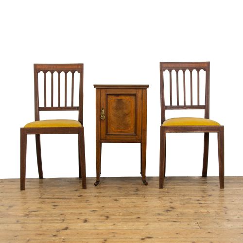 Edwardian Mahogany Cupboard with Two Matching Chairs
