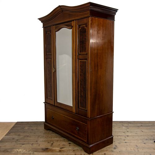 fig 1. Antique Edwardian Mahogany Mirror Wardrobe