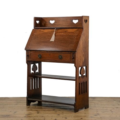 fig 1. Antique Arts and Crafts Oak Bureau