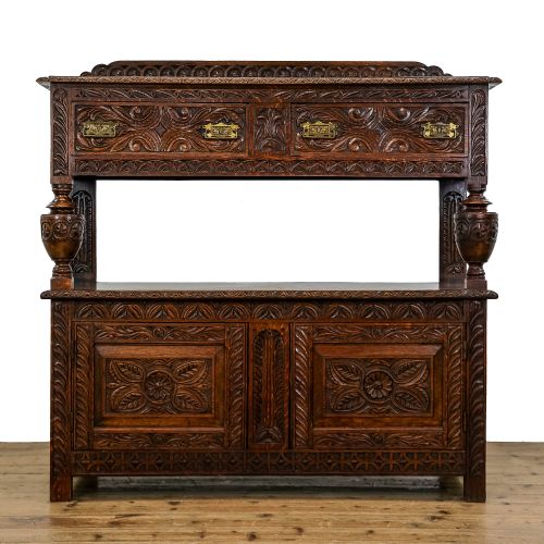 Antique Carved Oak Buffet Sideboard