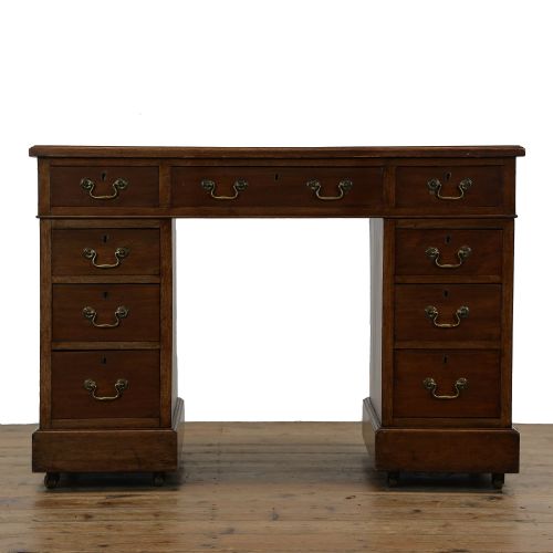 fig 1. Antique Oak Pedestal Desk