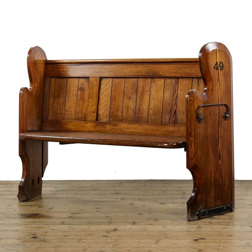 Antique Pitch Pine Church Pew