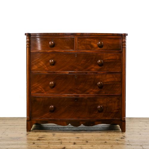 Antique Victorian Mahogany Bow Front Chest of Drawers