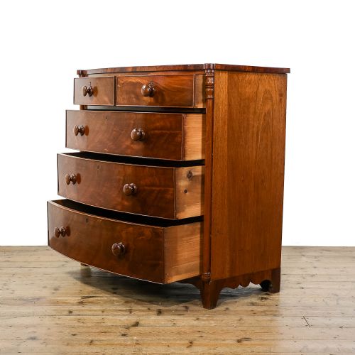 fig 3. Antique Victorian Mahogany Bow Front Chest of Drawers