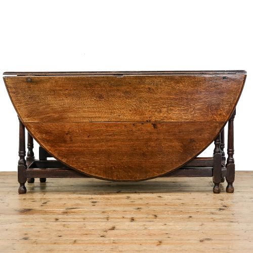 fig 3. Large Antique Oak Gate Leg Dining Table