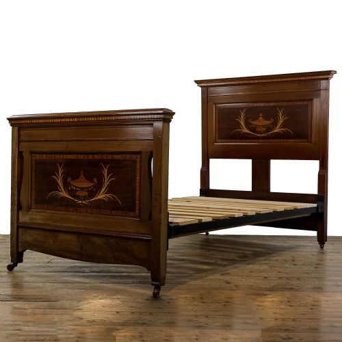 fig 3. Antique Edwardian Mahogany Single Bed Frame
