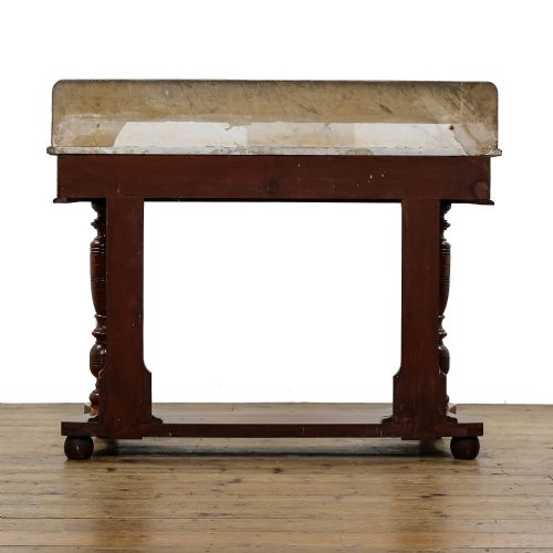 fig 3. Antique Victorian Mahogany Washstand with Marble Top