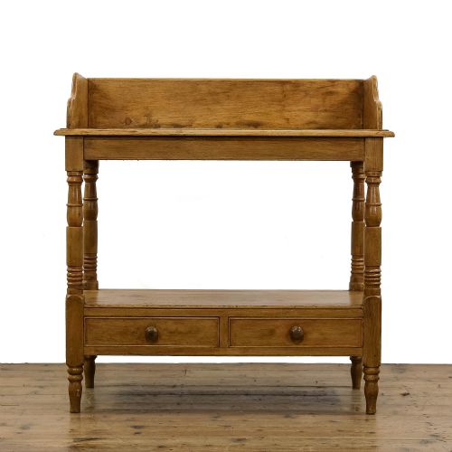Antique Pine Washstand Side Table with Drawers