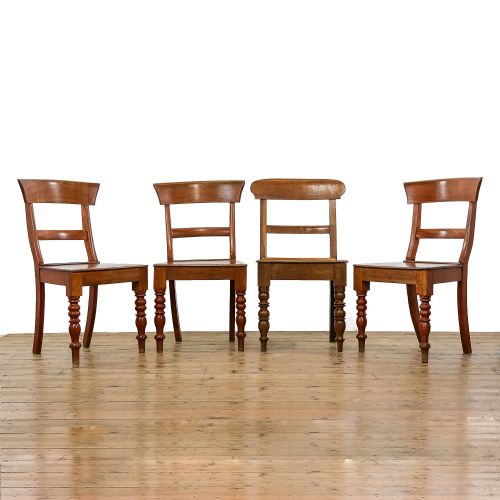 Harlequin Set of Four Antique Welsh Farmhouse Chairs