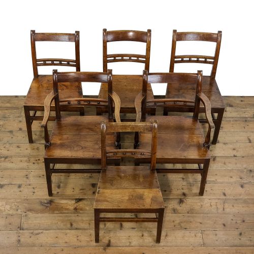 Set of Six Welsh Oak Farmhouse Chairs
