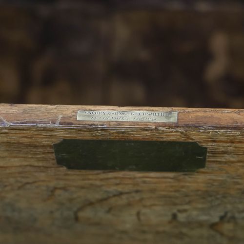 ANTIQUE OAK AND METAL BOUND TRUNK - ADDITIONAL PHOTO 7