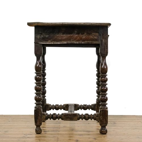 fig 1. Antique Oak Bobbin Side Table