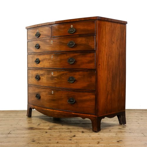 fig 2. Large Antique Mahogany Bow Front Chest of Drawers