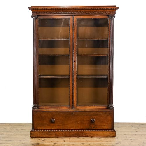 ANTIQUE ROSEWOOD GLAZED CABINET - ADDITIONAL PHOTO 1