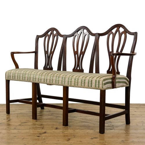 Georgian Style 20th Century Upholstered Bench