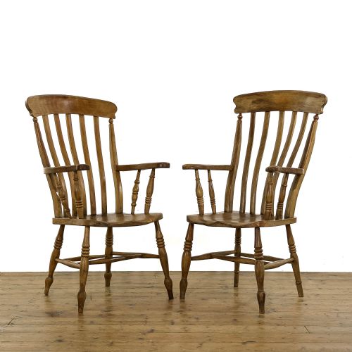 fig 1. Two Similar Antique Windsor Armchairs