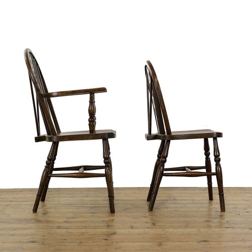 fig 2. Antique Set of Nine Wheelback Dining Chairs