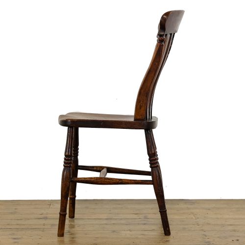 fig 2. Antique Set of Three Elm Farmhouse Kitchen Chairs