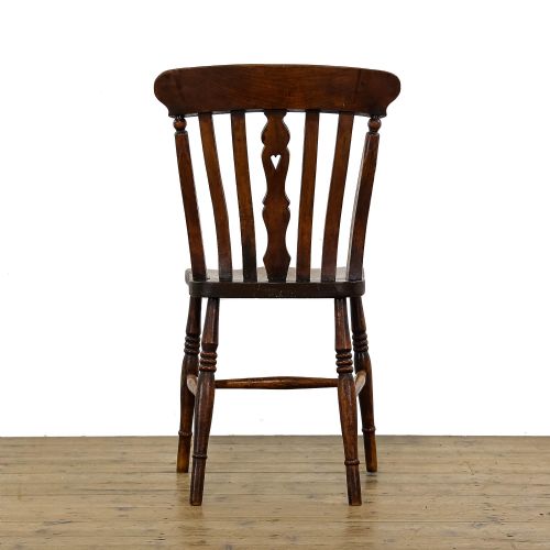 fig 3. Antique Set of Three Elm Farmhouse Kitchen Chairs