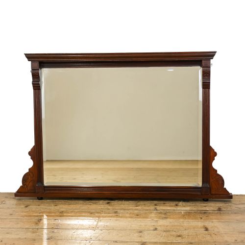 Antique Edwardian Mahogany Overmantle Mirror