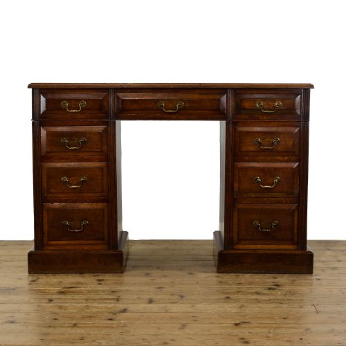 Antique Victorian Oak Twin Pedestal Desk
