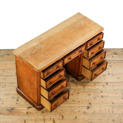ANTIQUE EDWARDIAN MAHOGANY PEDESTAL WRITING DESK - ADDITIONAL PHOTO 4
