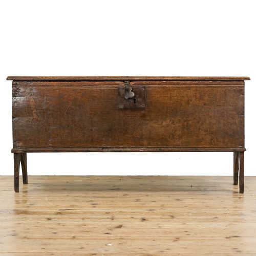 fig 1. Antique 17th Century Six Plank Oak Chest