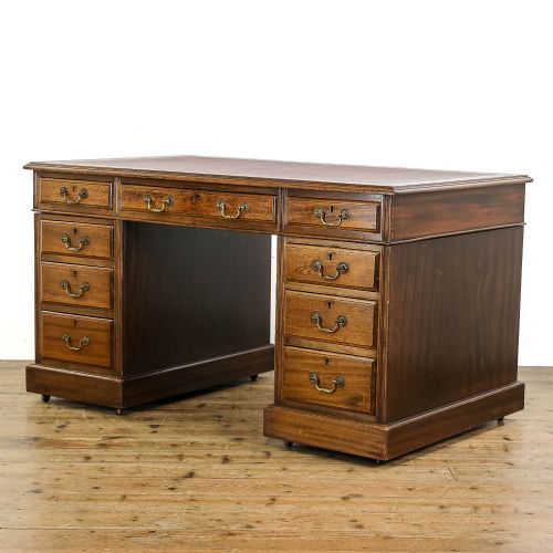 fig 1. Antique Edwardian Mahogany Twin Pedestal Desk