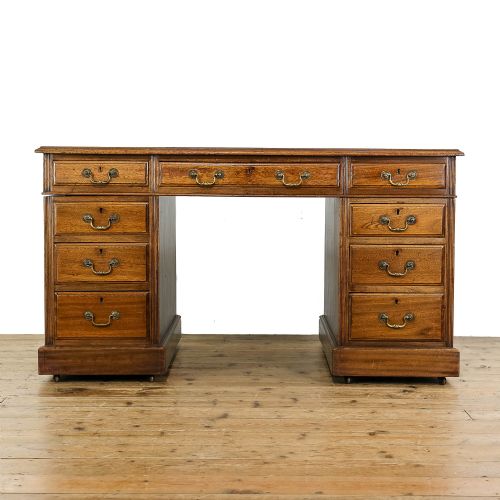 fig 2. Antique Edwardian Mahogany Twin Pedestal Desk