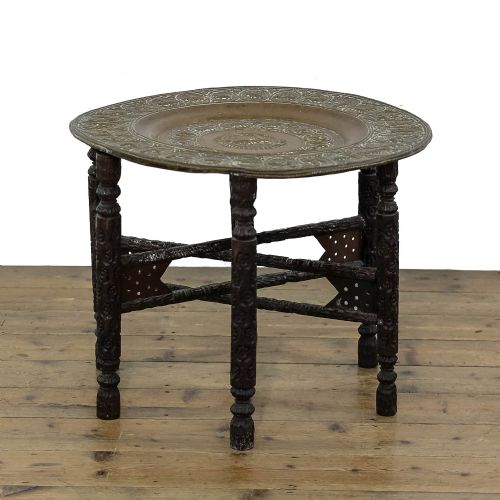 Middle Eastern Style Brass Folding Tray Top Table