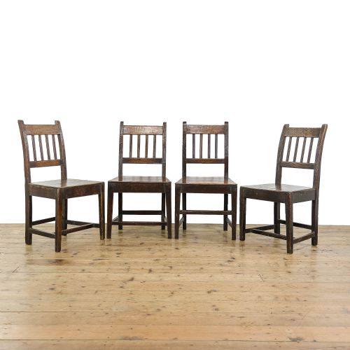 Set of Four Antique Welsh Oak Farmhouse Chairs
