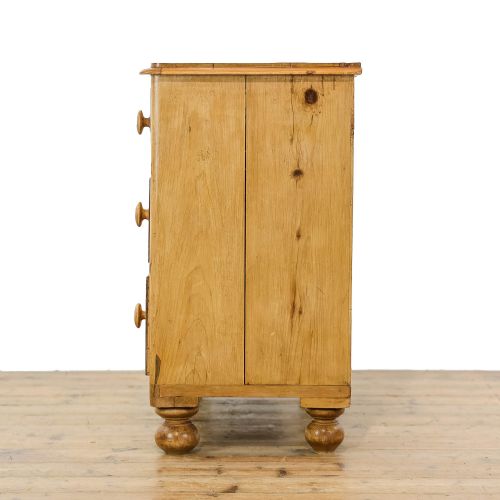 SMALL ANTIQUE VICTORIAN PINE CHEST OF DRAWERS - ADDITIONAL PHOTO 3