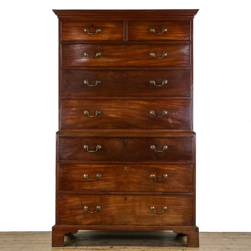 Antique George III Mahogany Chest on Chest
