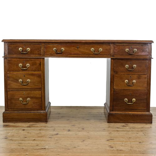 fig 2. Antique Edwardian Mahogany Twin Pedestal Desk