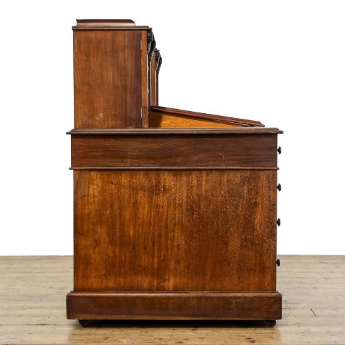 fig 2. Large Antique Oak Sloped Twin Pedestal Desk