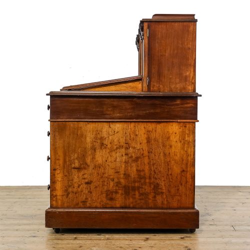 fig 3. Large Antique Oak Sloped Twin Pedestal Desk