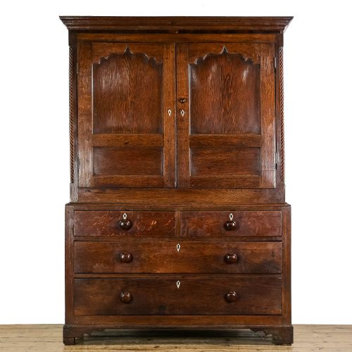 Antique Late 18th Century Welsh Oak Linen Cupboard