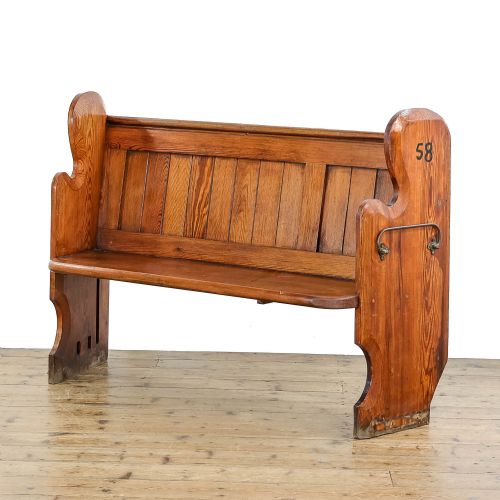 Antique Pitch Pine Church Pew