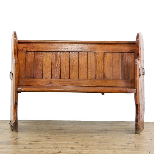 fig 1. Antique Pitch Pine Church Pew