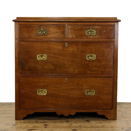 Antique 19th Century Mahogany Campaign Chest of Drawers