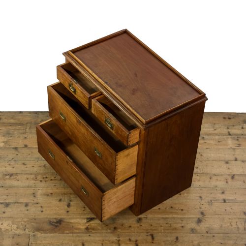 fig 3. Antique 19th Century Mahogany Campaign Chest of Drawers