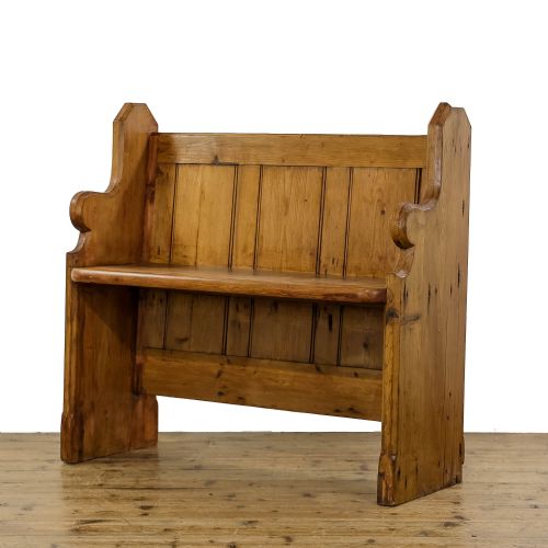 Small Antique Pine Church Pew
