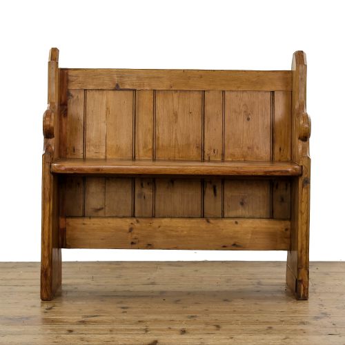 fig 1. Small Antique Pine Church Pew