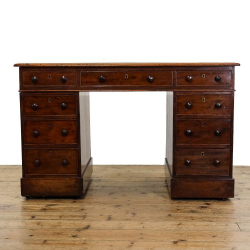 fig 1. Antique 19th Century Mahogany Pedestal Desk