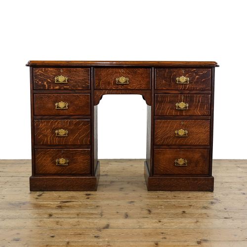fig 1. Early 20th Century Oak Pedestal Desk